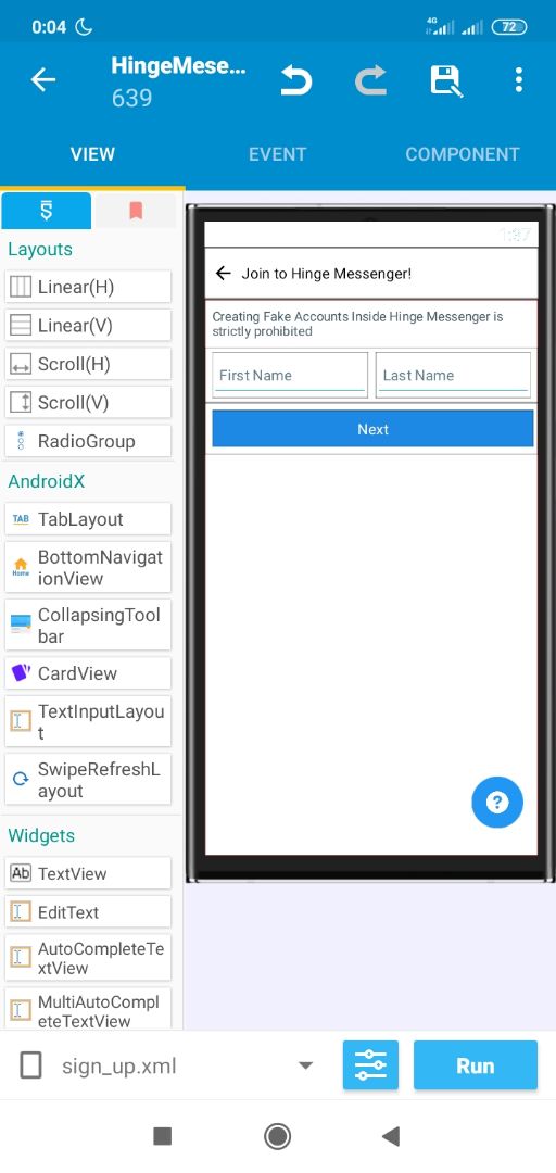 Sketchub • Hinge Messenger