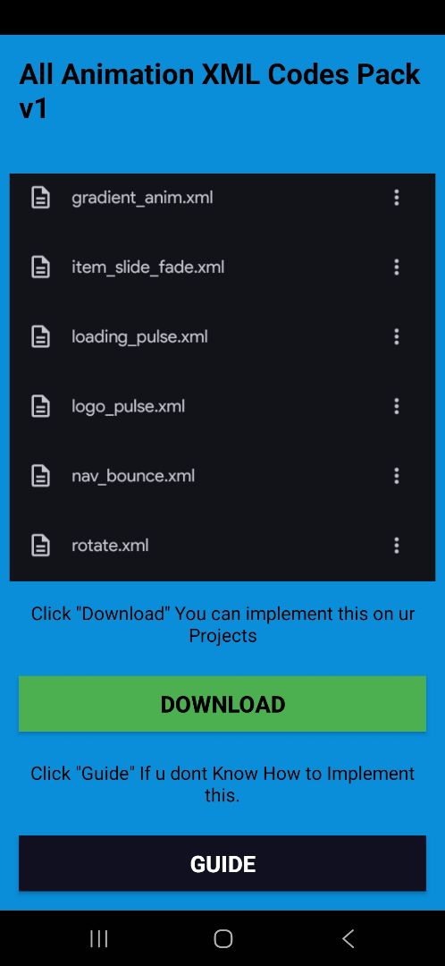 Sketchub • All Animation XML Codes Pack v1