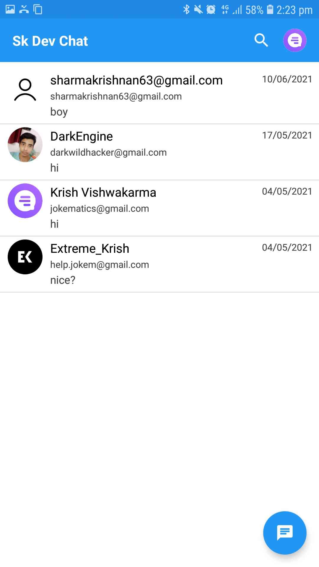 Sketchub Live Chat Like Telegram
