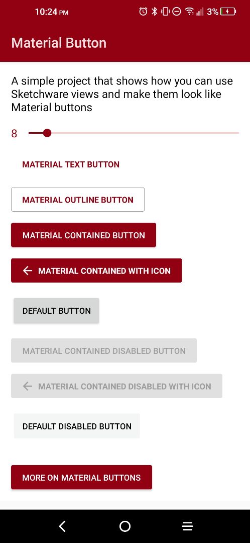 Sketchub • Material Buttons - Text, Outline, Contained
